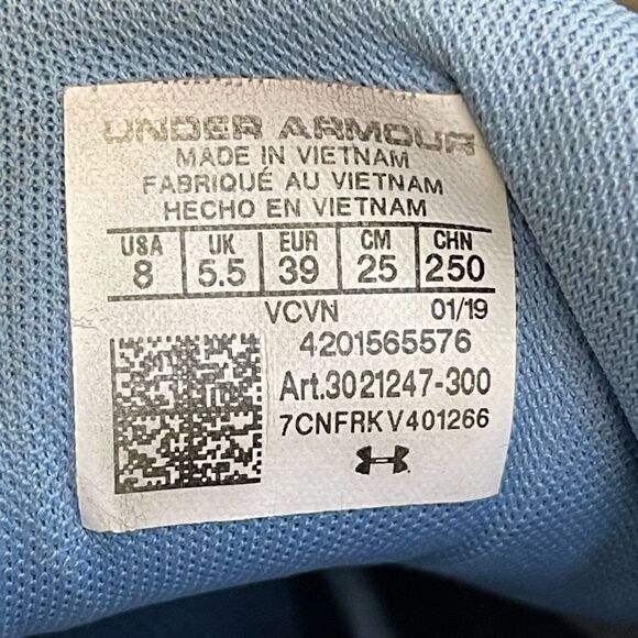 Under Armour Women's Charged Rogue Running Shoe Size 8 Baby Blue White - Picture 8 of 8